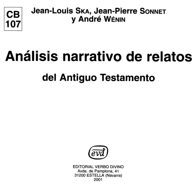 Análisis Narrativo De Relatos Del Antiguo Testamento