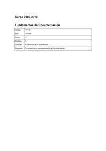 Fundamentos de Documentación - Facultad de Comunicación y