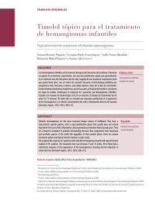 Timolol tópico para el tratamiento de hemangiomas infantiles