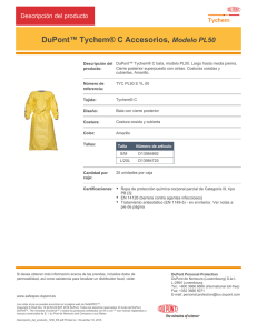 DuPont™ Tychem® C Accesorios, Modelo PL50