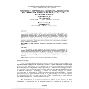 perspectiva científica del ajuste estratégico entre los