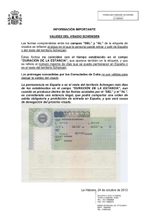 Informacion validez visado - Ministerio de Asuntos Exteriores y de