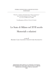 Lo Stato di Milano nel XVII secolo. Memoriali e relazioni