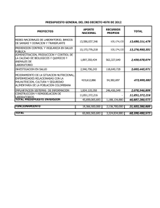 presupuesto 2012 - Instituto Nacional de Salud