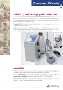 PH-MATIC 23, Analizador de pH y acidez total en vinos.
