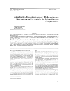 Adaptación y Estandarización del Inventario de Autoestima de