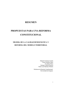 resumen propuestas para una reforma constitucional