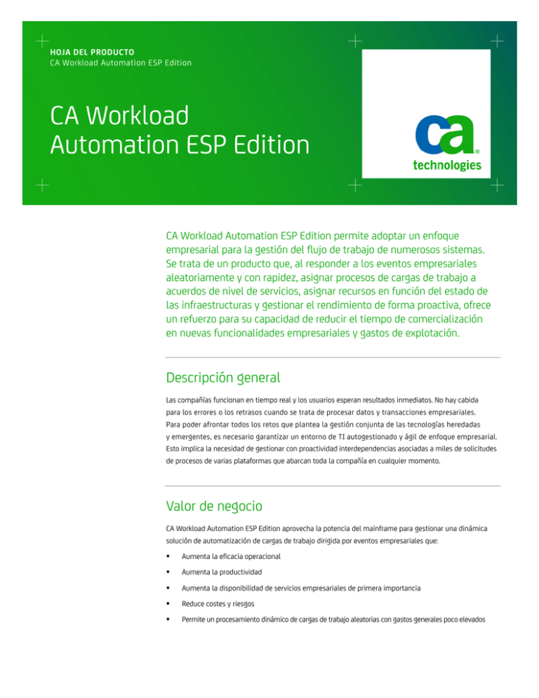 CA Workload Automation ESP Edition