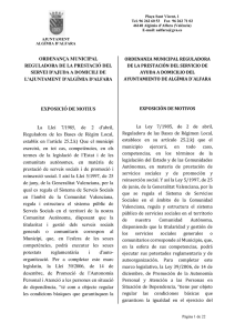 ordenança municipal reguladora de la prestació del servei d`ajuda a