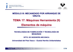 TEMA 17: Máquinas Herramienta (II) Elementos de máquina