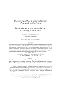 Discurso público y manipulación: el caso de Julio César