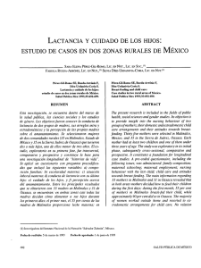 lactancia y cuidado de los hijos: estudio de casos «en dos zonas