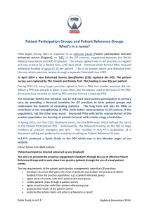 Patient Participation Groups and Patient Reference Groups What`s