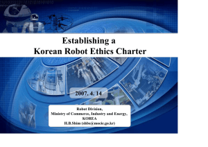 Establishing the Korean Robot Ethics Charter