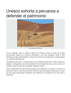Unesco exhorta a peruanos a defender el patrimonio