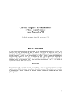 Convenio Europeo para la Protección de los Derechos Humanos y