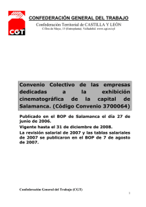 Convenio Colectivo de las empresas dedicadas a la exhibición