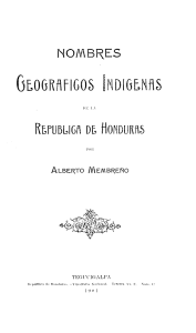 pdf Nombres geográficos indígenas de la República de Honduras