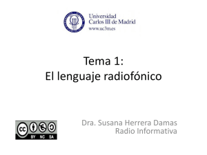 Tema 1: El lenguaje radiofónico