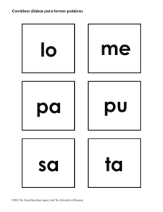 Combinar sílabas para formar palabras