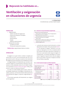 Ventilación y oxigenación en situaciones de urgencia