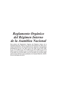 Reglamento Orgánico del Régimen Interno de la Asamblea Nacional