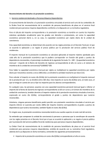 Reconocimiento del derecho a la prestación económica vinculada