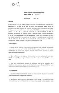 REF.: Autoriza trato directo que indica RESOLUCIÓN N° SANTIAGO