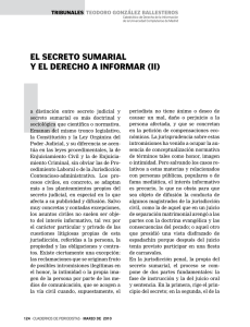 Tribunales. El secreto sumarial y el derecho a informar (II)