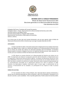 INFORME ANTE EL CONSEJO PERMANENTE Misión de