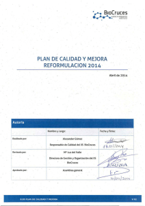 PLAN DE CALIDAD Y MEJORA REFORMULACION 2014 ·