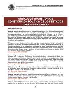ARTÍCULOS TRANSITORIOS CONSTITUCIÓN POLÍTICA DE LOS