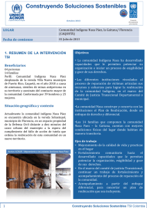 TSI Caqueta: Operación del ACNUR Con Comunidad Nasa Páez en