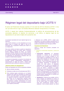 Régimen legal del depositario bajo UCITS V