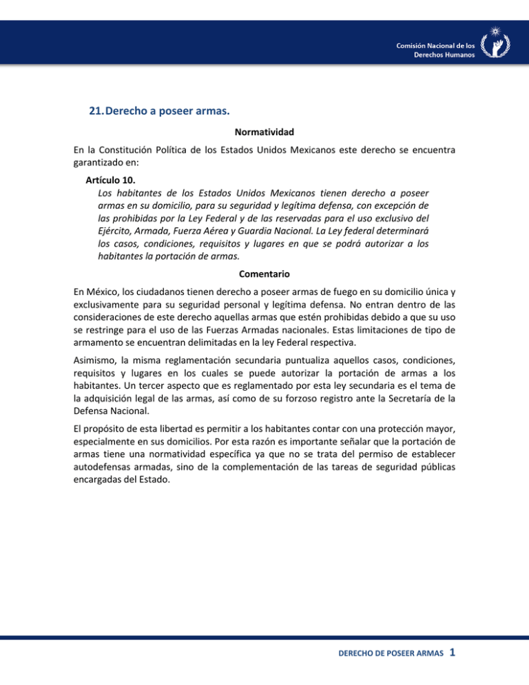 21 Derecho A Poseer Armas 