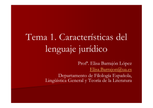 Tema 1. Características del lenguaje jurídico