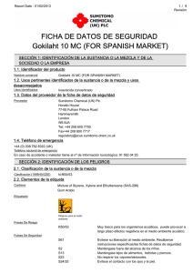 FICHA DE DATOS DE SEGURIDAD Gokilaht 10 MC (FOR SPANISH