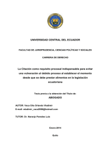 UNIVERSIDAD CENTRAL DEL ECUADOR La Citación como