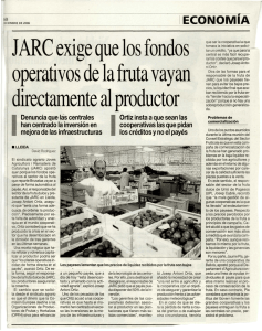 JARC exige que los fondos operativos de la fruta vayan