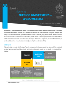 Boletín Ranking WEB OF UNIVERSITIES – WEBOMETRICS