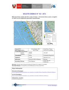 boletín sísmico n° 163 - 2013 - Instituto Geofísico del Perú