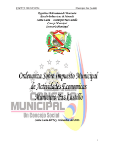 Actividades Economicas - Alcaldía Municipio Paz Castillo