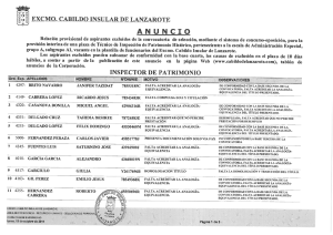 lista provisional de excluidos inspector de