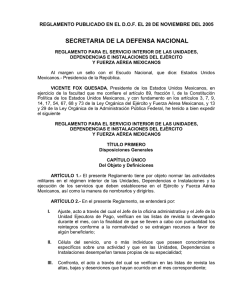 Reglamento Servicio Interior Ejército y Fuerza Aérea Mexicanos