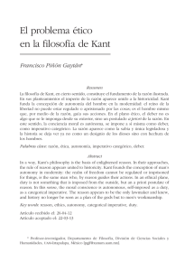 El problema ético en la filosofía de Kant