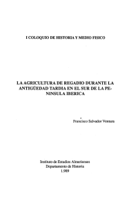 La agricultura de regadio durante la antigüedad tardía en el sur de