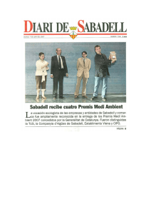 "Sabadell recib cuatro Premie`xl`wedi Ambient