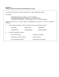 Actividad 1 Lectura y escritura de números