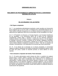 Ordenanzas 101 - Universidad Nacional de La Plata