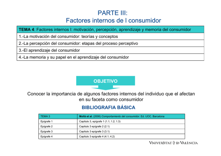 PARTE III: Factores Internos De L Consumidor